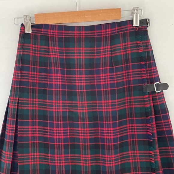 John Morrison Kilt Tartan Plaid Skirt Wool Pleated Made in Scotland UK/14  US/S - Picture 4 of 16